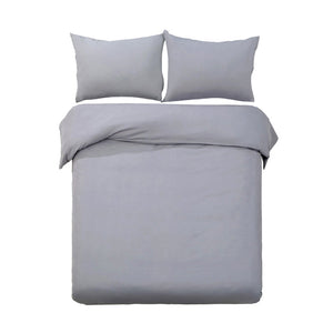 Giselle Bedding Queen Size Classic Quilt Cover Set - Grey