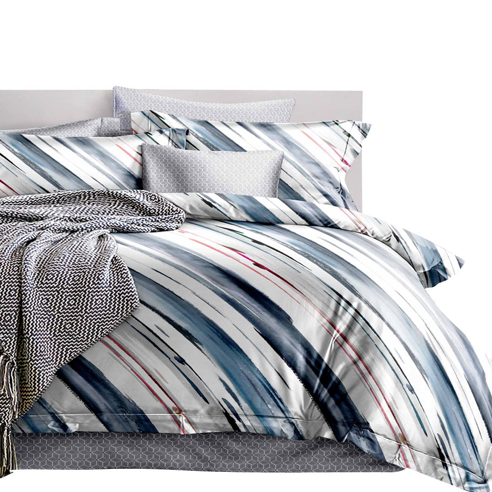 Giselle Bedding Quilt Cover Set King Bed Doona Duvet Reversible Sets Stripe Pattern