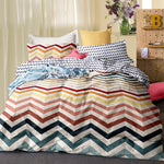 Giselle Bedding Quilt Cover Set Queen Bed Doona Duvet Reversible Sets Wave Pattern Colourful