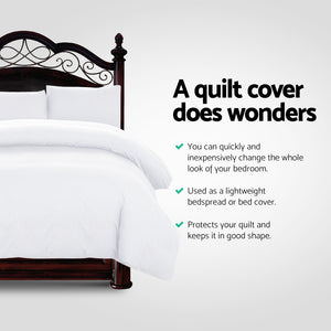 Giselle Bedding King Size Classic Quilt Cover Set - White