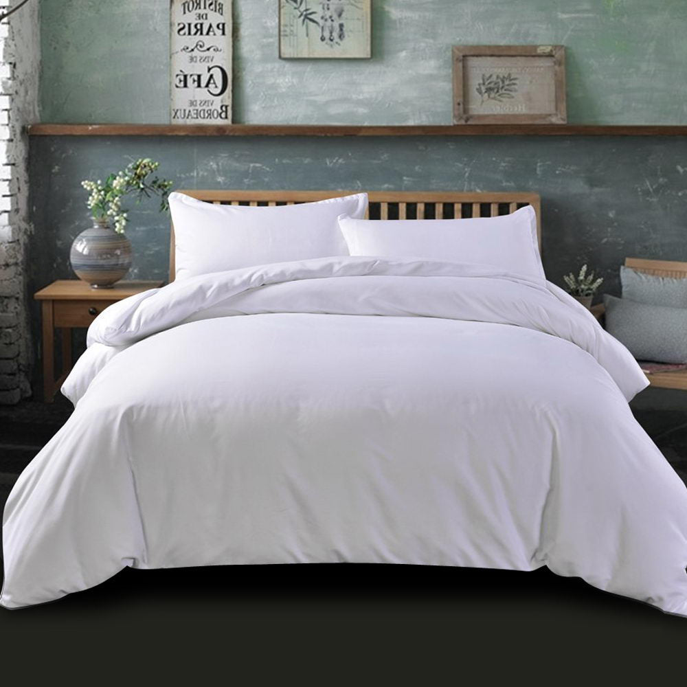 Giselle Bedding King Size Classic Quilt Cover Set - White