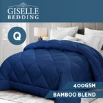 Giselle Bamboo Microfibre Microfiber Quilt Queen 400GSM Duvet All Season Blue