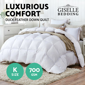 Giselle Bedding King Size Light Weight Duck Down Quilt Cover