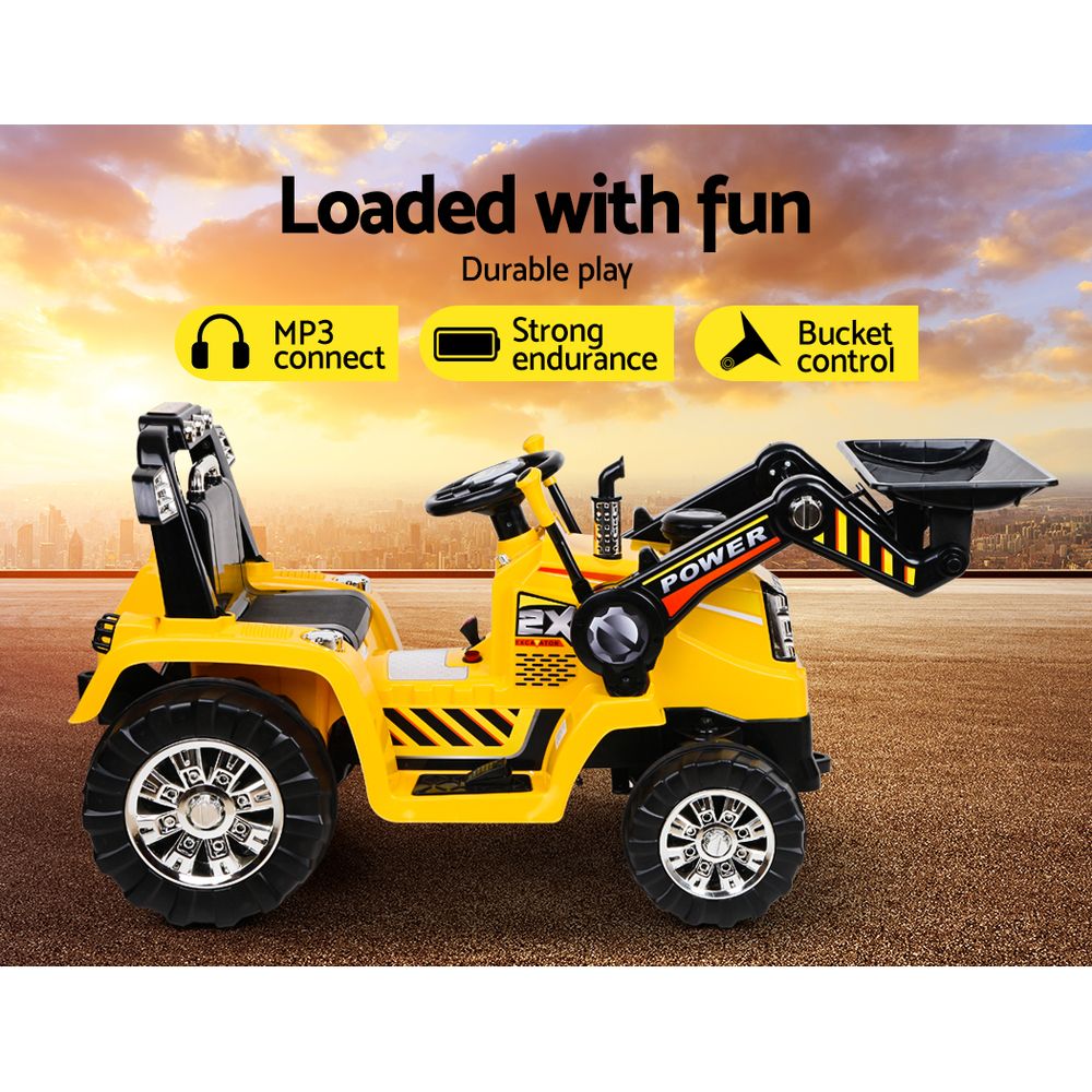 Rigo Kids Ride On Bulldozer Digger Electric Car Yellow