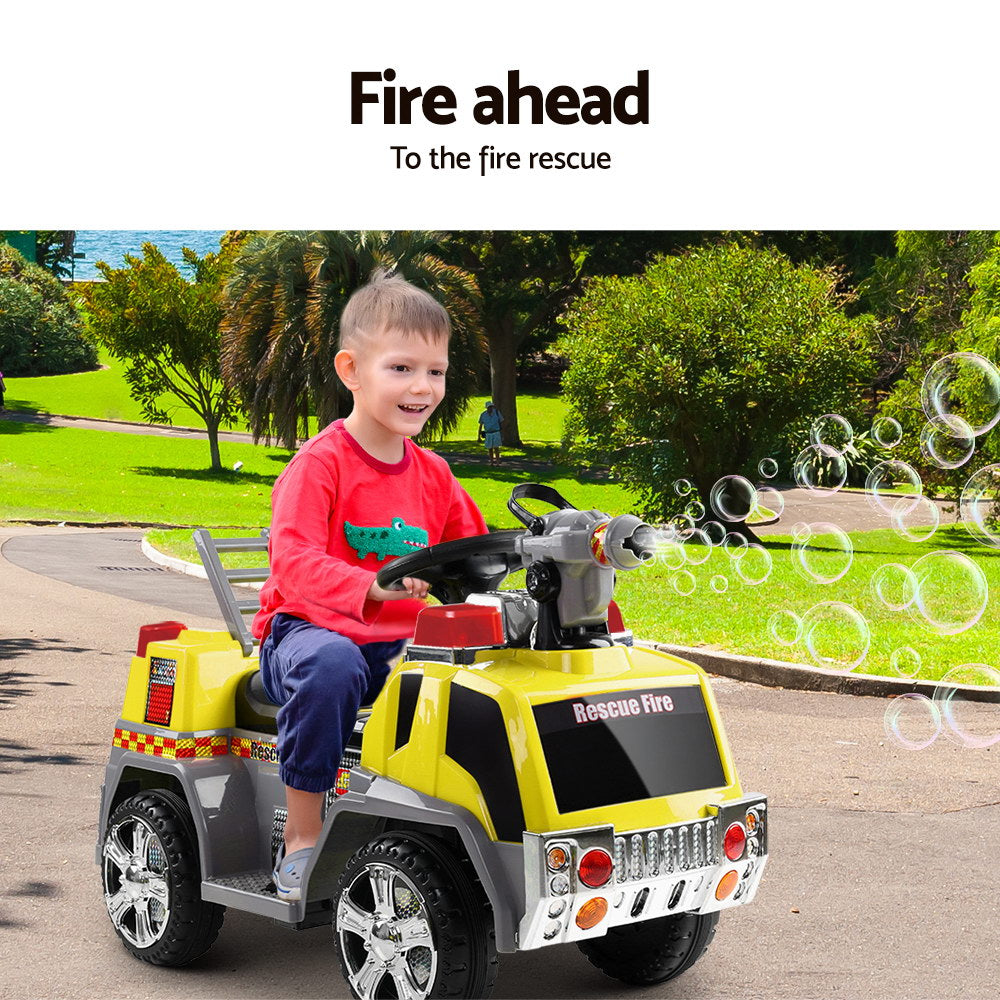 Rigo Kids Ride On Fire Truck Motorbike Motorcycle Car Yellow