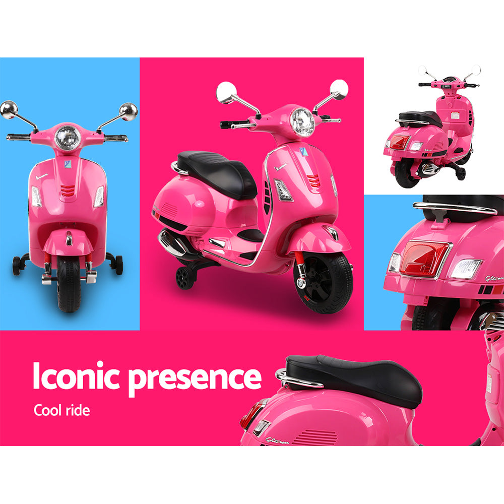 Rigo Kids Ride On Motorbike Vespa Licensed Motorcycle Car Toys Pink