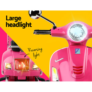 Rigo Kids Ride On Motorbike Vespa Licensed Motorcycle Car Toys Pink