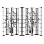 Artiss 8 Panel Room Divider Screen Privacy Dividers Pine Wood Stand Shoji Bamboo Black White