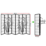 Artiss 8 Panel Room Divider Screen Privacy Dividers Pine Wood Stand Shoji Bamboo Black White