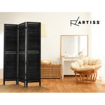 Artiss 3 Panel Room Divider Screen Privacy Wood Dividers Timber Stand Black