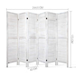 Artiss 6 Panel Room Divider Privacy Screen Foldable Wood Stand White