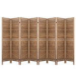 Artiss Room Divider Screen 8 Panel Privacy Wood Dividers Stand Bed Timber Brown