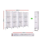 Artiss Room Divider Screen 8 Panel Privacy Foldable Dividers Timber Stand Shelf