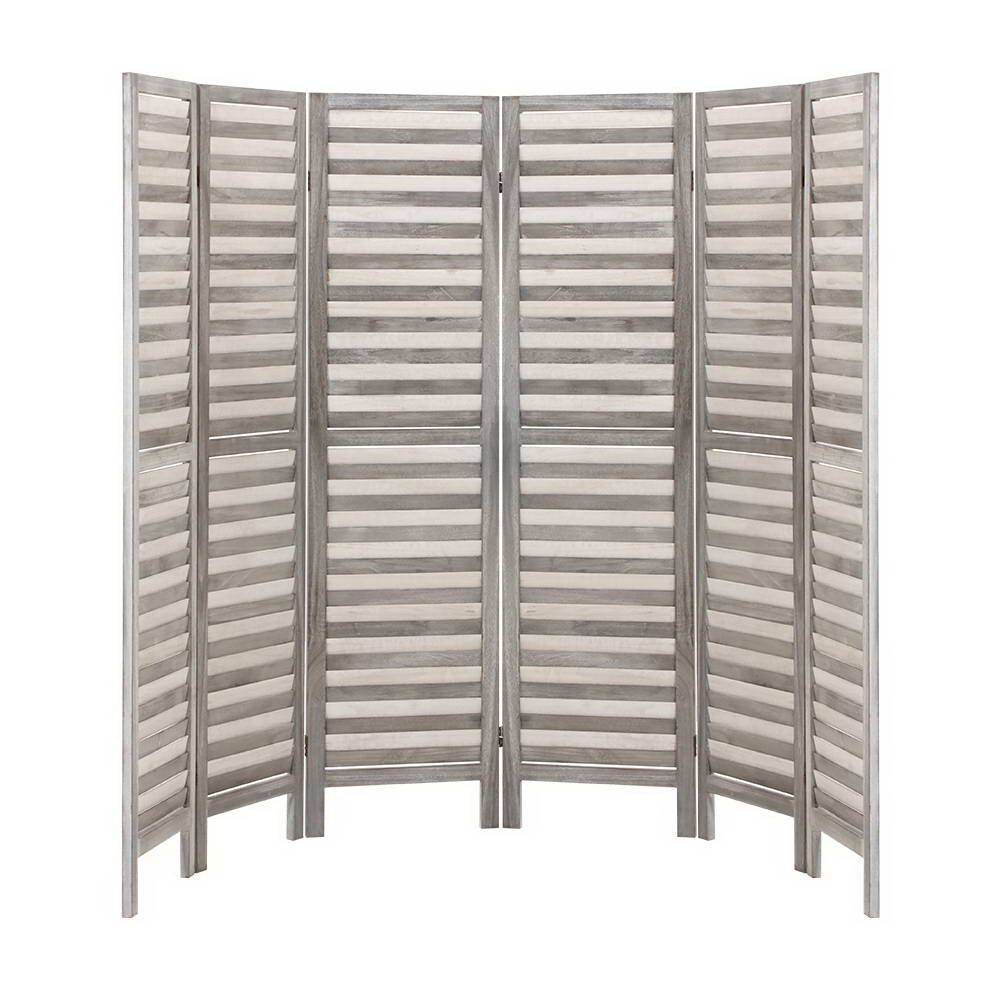 Artiss 6 Panel Room Divider Privacy Screen Foldable Wood Stand Grey