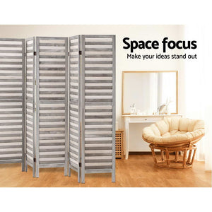 Artiss 8 Panel Room Divider Screen Privacy Wood Dividers Timber Stand Grey