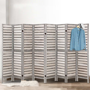 Artiss 8 Panel Room Divider Screen Privacy Wood Dividers Timber Stand Grey