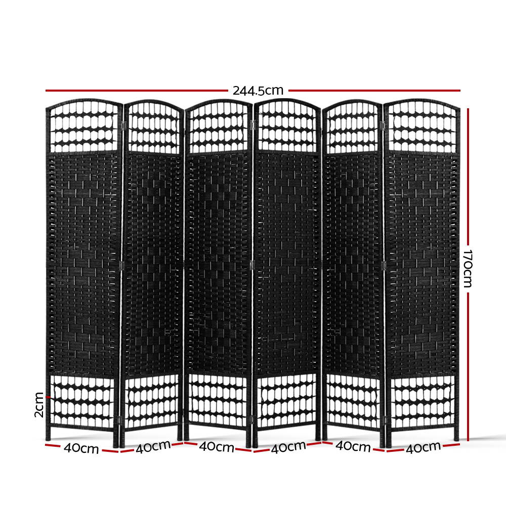 Artiss 6 Panel Room Divider - Black