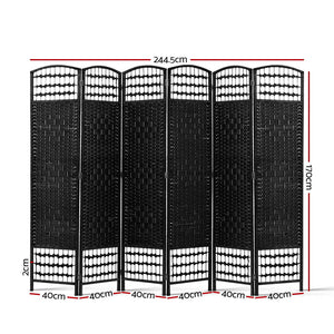 Artiss 6 Panel Room Divider - Black