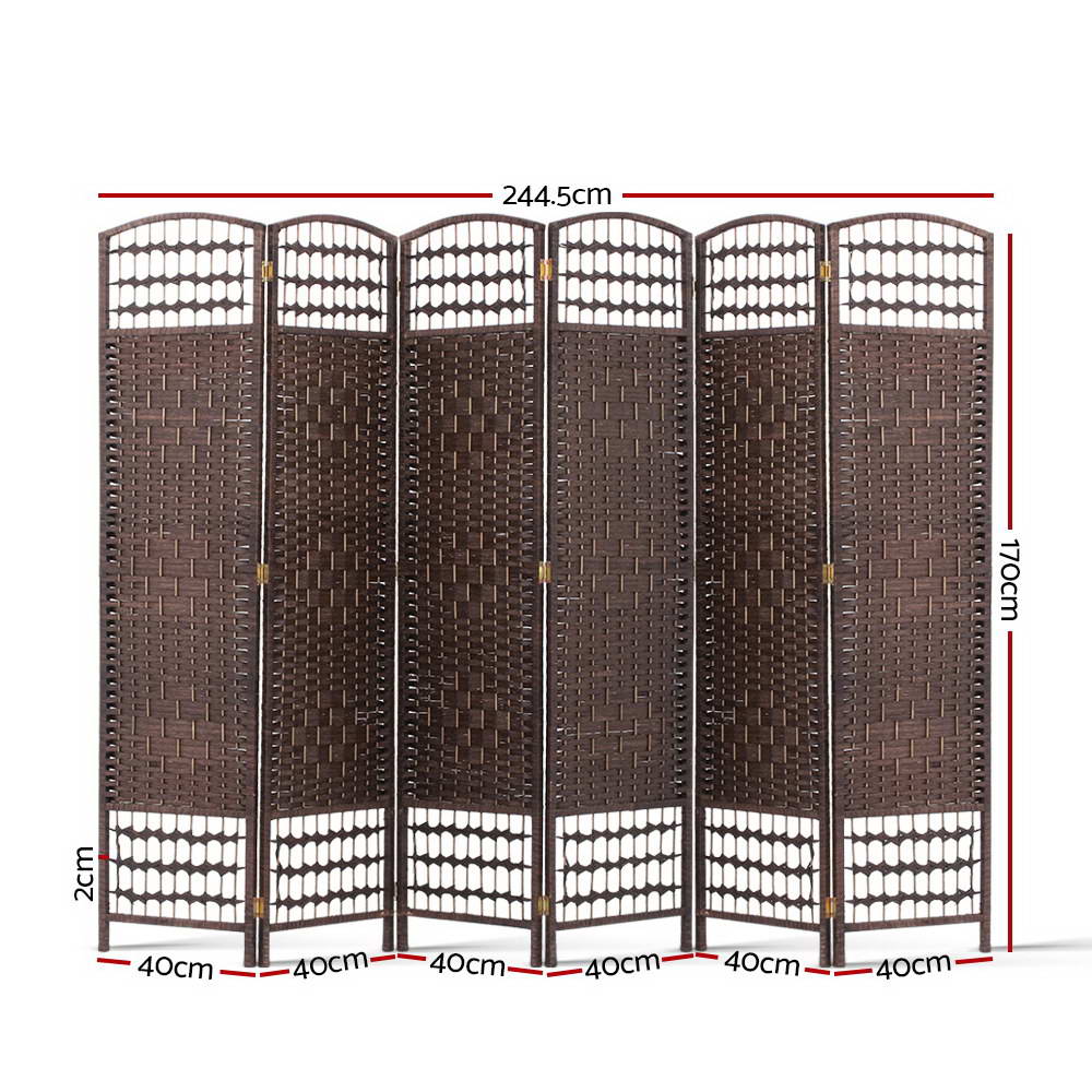 Artiss 6 Panel Room Divider - Brown