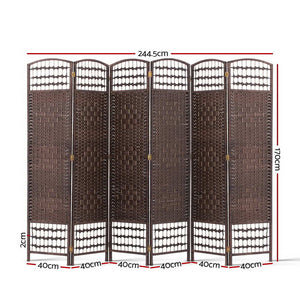 Artiss 6 Panel Room Divider - Brown