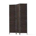 Artiss 3 Panel Room Divider Privacy Screen Rattan Woven Wood Stand Brown