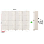 Artiss 8 Panels Room Divider Screen Privacy Rattan Timber Fold Woven Stand White