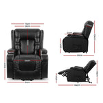 Artiss Electric Recliner Chair Lift Heated Massage Chairs Lounge Sofa Leather