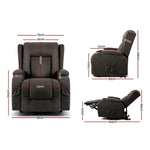 Artiss Electric Recliner Chair Lift Heated Massage Chairs Fabric Lounge Sofa