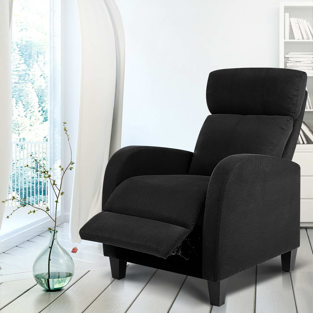 Artiss Fabric Reclining Armchair - Black