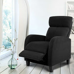 Artiss Fabric Reclining Armchair - Black