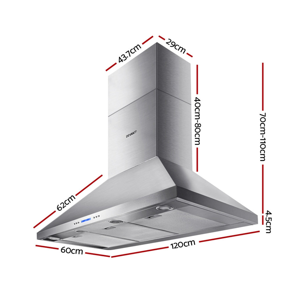 Devanti 1200mm Commercial BBQ Rangehood - Silver