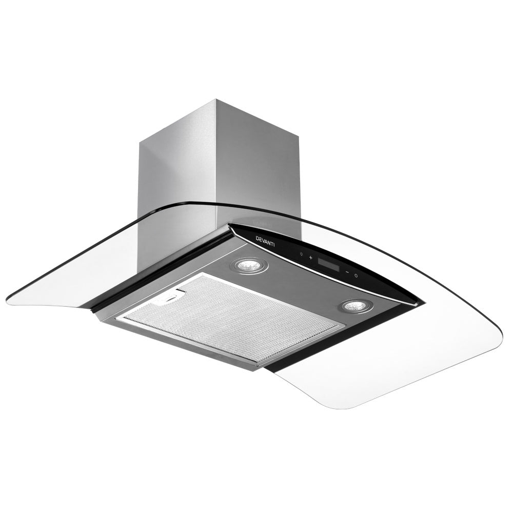 DEVANTi Commercial Rangehood Range Hood Stainless Kitchen Canopy 900mm