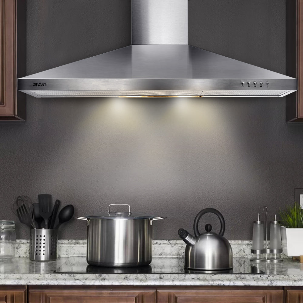 DEVANTi 900mm Rangehood Stainless Steel Range Hood Home Kitchen Canopy