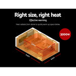 Devanti 2X 3200W Electric Radiant Heating Panel Outdoor Home Strip Heater Heat