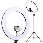 19" LED Ring Light 6500K 5800LM Dimmable Diva With Stand Make Up Studio Video