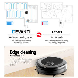 Devanti Robotic Vacuum Cleaner - Black & Grey