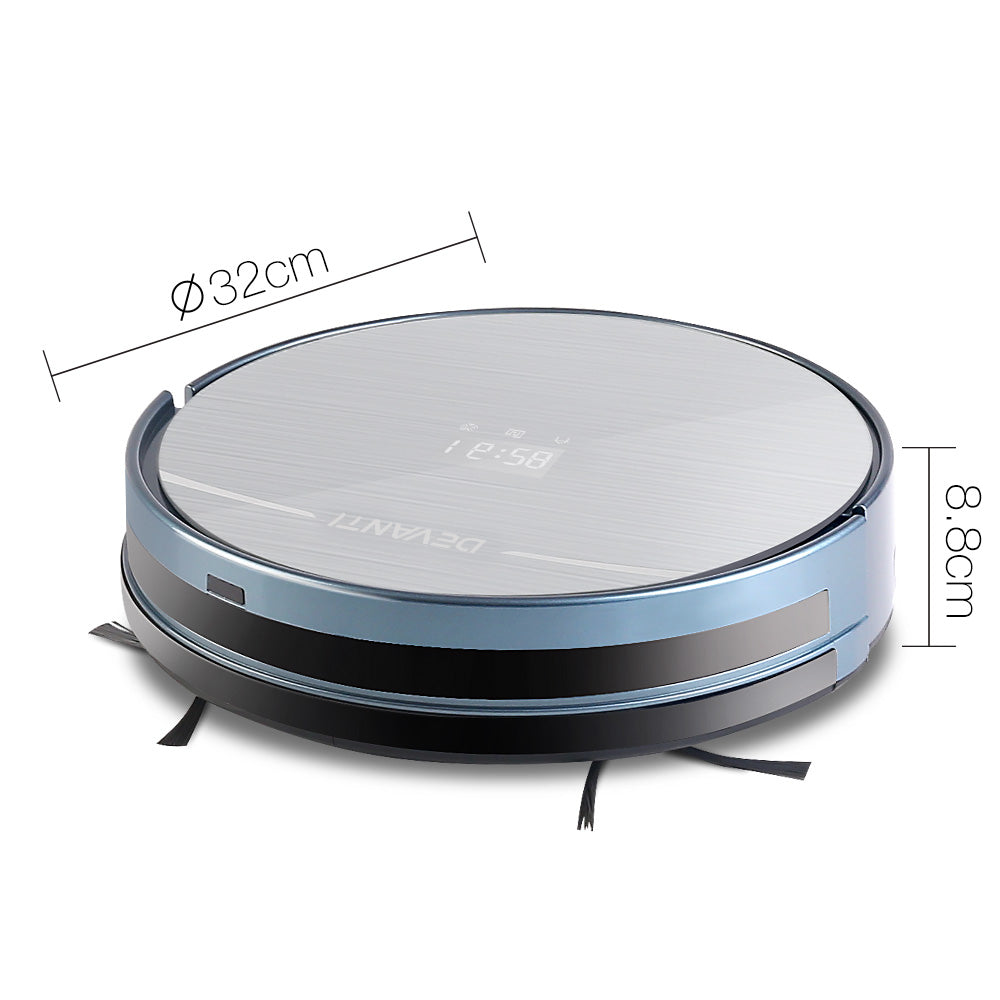 Devanti 4 Mode Robotic Vacuum Cleaner - Silver & Blue