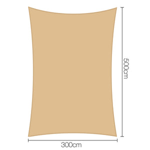 Instahut 3 x 5m Rectangle Heavy Duty Shade Sail Cloth - Sand Beige
