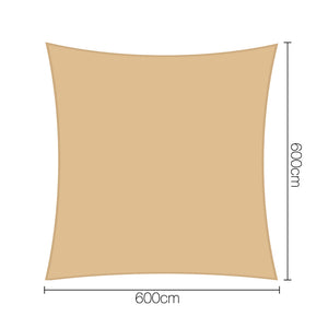 Instahut 6 x 6m Square Heavy Duty Shade Sail Cloth - Sand Beige