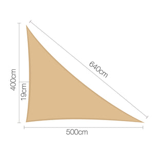 Instahut 4 x 5 x 6.4m Triangle Shade Sail Cloth - Sand Beige