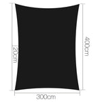 Instahut 3x4m Shade Sail Sun Shadecloth 280gsm Black