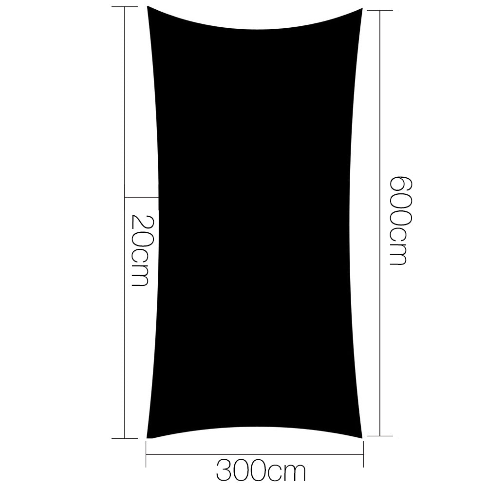 Instahut 280gsm 3x6m Sun Shade Sail Canopy Rectangle