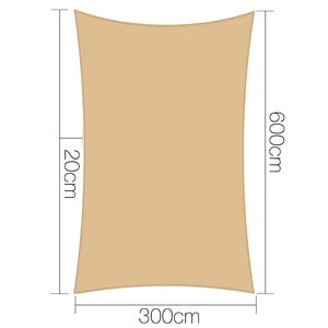 Instahut 3x6m Shade Sail Sun Shadecloth Canopy 280gsm Sand