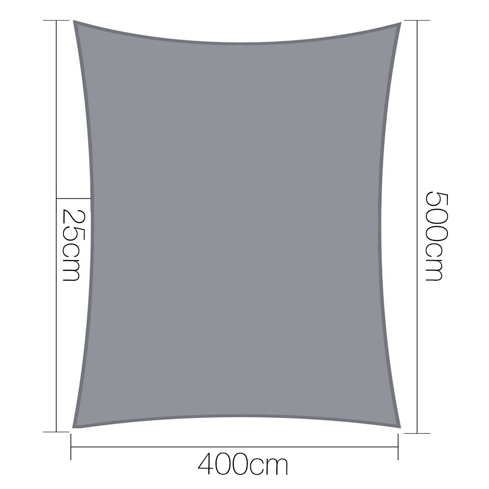 Instahut Sun Shade Sail Cloth Shadecloth Outdoor Canopy Rectangle 280gsm 4x5m
