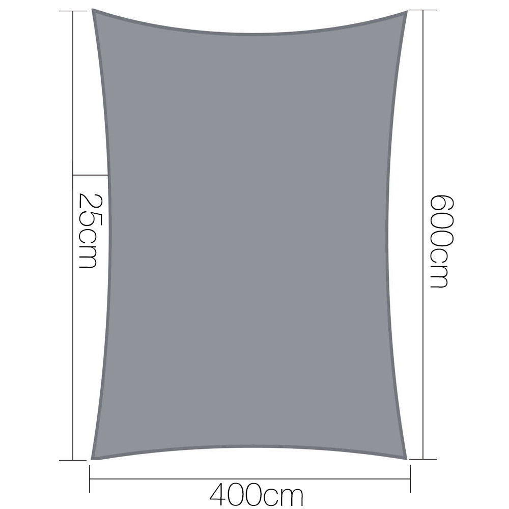 Instahut Sun Shade Sail Cloth Shadecloth Outdoor Canopy Rectangle 280gsm 4x6m