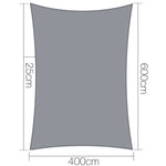 Instahut Sun Shade Sail Cloth Shadecloth Outdoor Canopy Rectangle 280gsm 4x6m