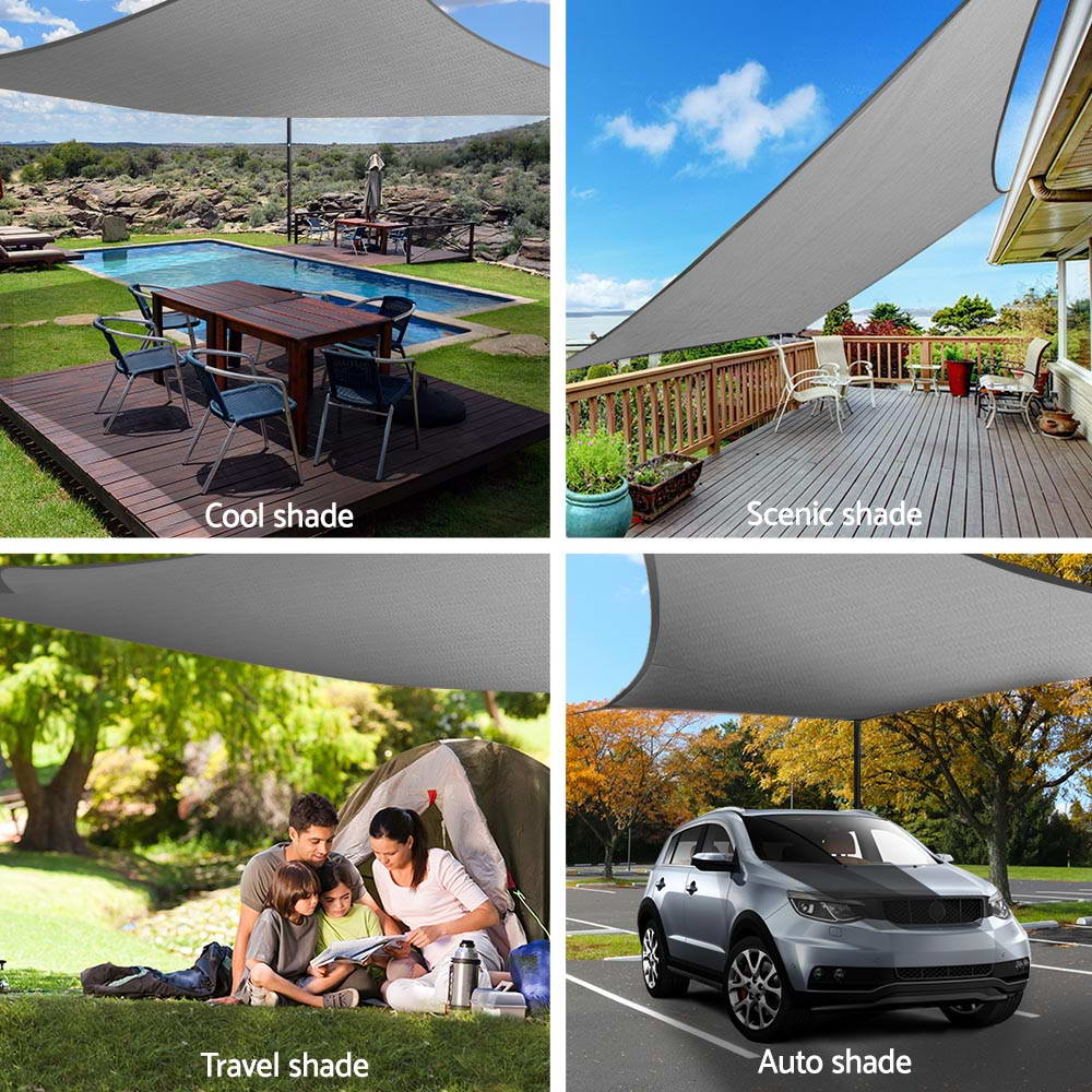 Instahut Sun Shade Sail Cloth Shadecloth Outdoor Canopy Rectangle 280gsm 4x6m