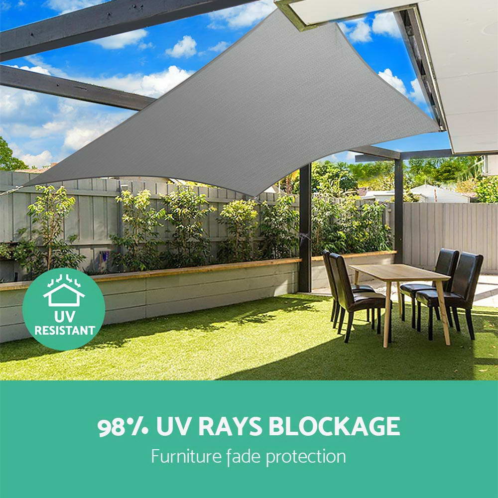 Instahut Sun Shade Sail Cloth Shadecloth Outdoor Canopy Rectangle 280gsm 4x6m