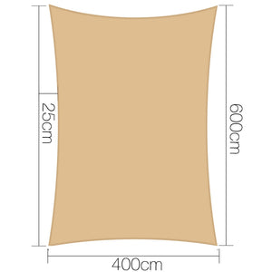 Instahut 4x6m Shade Sail Sun Shadecloth Canopy 280gsm Sand