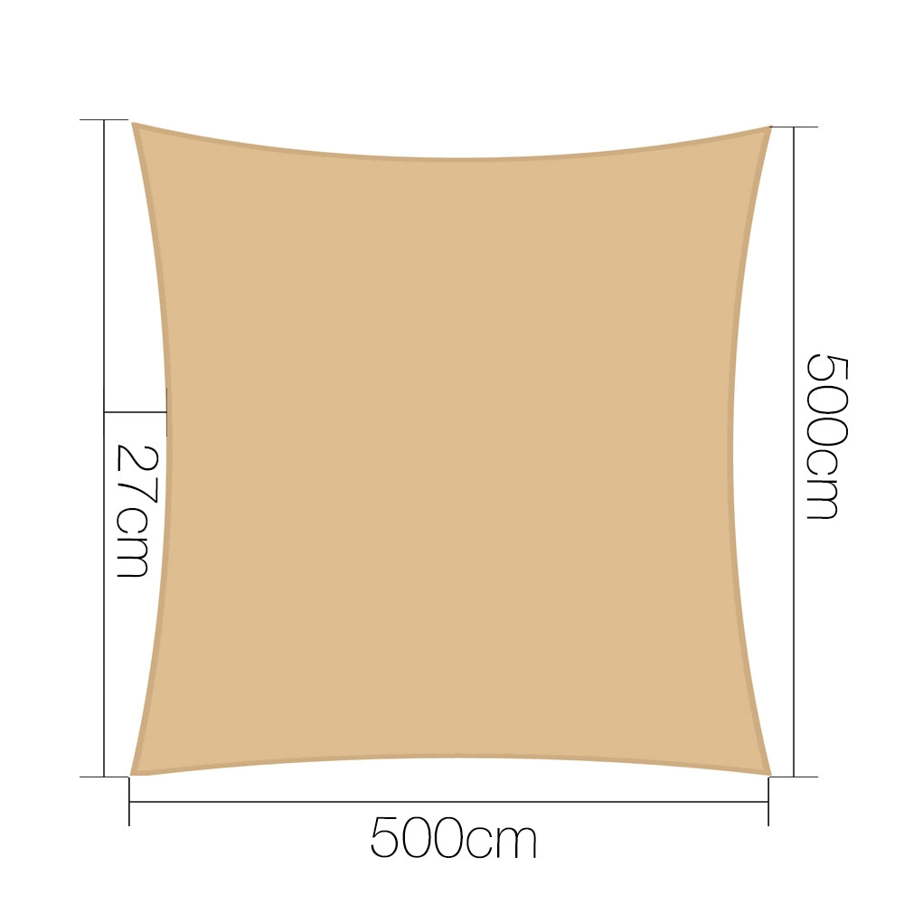 Instahut 5x5m 280gsm Shade Sail Sun Shadecloth Canopy Square